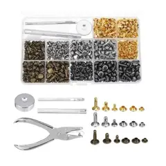 GENERICO - Juego De Remaches De Cuero Diy 480 Piezas + Herramientas