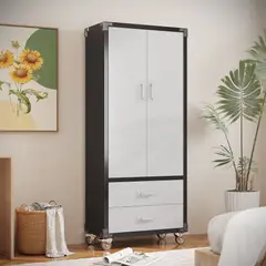 GENERICO - Gabinete Alto dos puertas dos cajones - Black & Gray TC-03