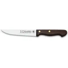 3 CLAVELES - Cuchillo Inox Cocina 13,5 cm Mango Madera