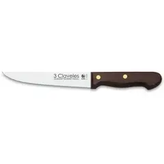 3 CLAVELES - Cuchillo Inox Cocina 15,5 cm Mango Madera