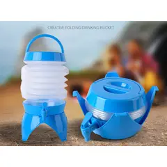 GENERICO - Dispensador de Agua Plegable con Llave AZUL-5.5LT