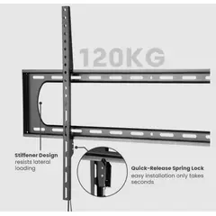 BRASFORMA - Soporte para TV Grande de Alta Carga Fijo 60" a 120" - 120kg SBRP73-69F