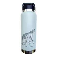 LENGA - Botella Acero Inox Aislamiento De Doble Pared 750ml - Fauna Chilena Puma Austral Celeste