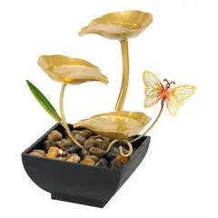 GENERICO - Fuente De Mesa Con Cascada Circulante Flor Pequeña Decoracion