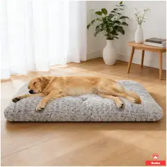 KOBA - Cama Antiestrés Lavable Para Perros Gatos Extra Grande 120x75x10cm Color Gris