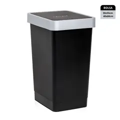 STERN - Papelero 25 litros con tapa basculante negro Smart