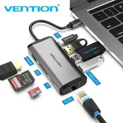 VENTION - Concentrador USB C USB C 8 en 1 USB 3 x 3.0 Hdmi Rj45 Tf Sd Pd