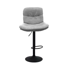 GLOBAL LATIN GROUP - Silla de Bar Ajustable base negra y tela Estilo Nórdico - Gris