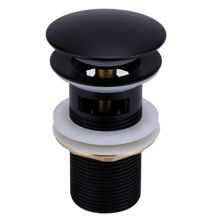 Desague Lavatorio Negro Mate Con Rebalse 62043B