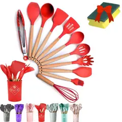 GENERICO - 12 Piezas De Palas Y Espátulas Utensilios Okaeri Reposterías - Rojo