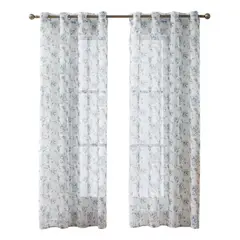 OKAY - Un Paño visillo Hecha Lino Estampado De Flor 140x220cm