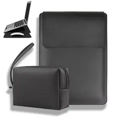 GENERICO - Funda Organizadora con Soporte para Portátil+Bolsa de Almacenamiento para Cables 13-14 Pulgadas
