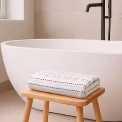 NAUTICA - Toalla de Baño Stripe Home 100% algodón76x137cm blanca