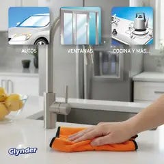 CLYNDER - Set 3 Paños para Auto Toalla Microfibra Dual Sided