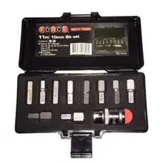 FORCE - Juego Puntas Allen 8 a 17mm con Dado Toma 4115 Caja Dura Hexagonal