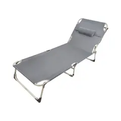 IMPORTCLICK - Silla Cama Catre Plegable Portable Playa Piscina Gris