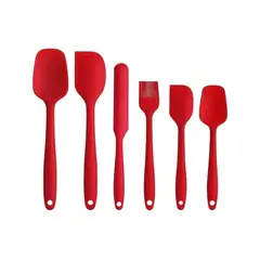 IMPORTCLICK - Set 6 Espátula Silicona Antiadherente Rojo