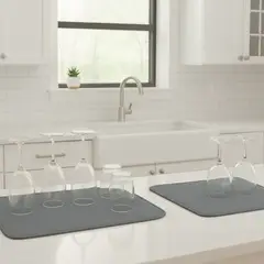 NAUTICA - Set 2 Tapetes Secaplatos Alta Absorción Home para Cocina gris
