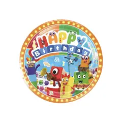 GENERICO - Pack 10 Platos Cumpleaños Number Block Fiestas Niños