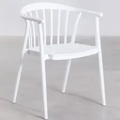 GENERICO - Pack 4 Sillas Woody de Polipropileno con Brazos - Interior y Exterior - Colores Variados