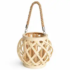 COLETTE - Porta Velas Adorno Madera Natural Aura