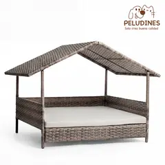 PELUDINES - Casa Para Perros Exterior Grande 84x69x71cm Con Cojin