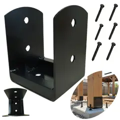 KUANGYE - Base Para Pilar De Madera 5x5 Cepillado ( Para Anclar ) Con 6 Tornillos