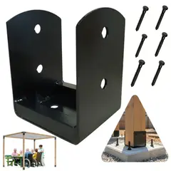 KUANGYE - Base Para Pilar De Madera 4x4 Cepillado ( Para Anclar ) Con 6 Tornillos