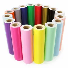CREA PRINT - Box 10 Vinilos Adhesivos colores aliatorios + 1 Papel Transfer para grafica