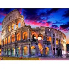 GENERICO - Pintura Numeros Coliseo Romano Paisaje Pinta Cuadro 40x50
