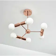 ARMONIA - LAMPARA COLGANTE NORDICA GOLD ROSE 6 LUCES