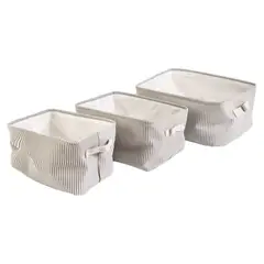 HD HOGAR SPA - Set 3 Organizador Lino Bolsas Almacenamiento Ropa Plegable