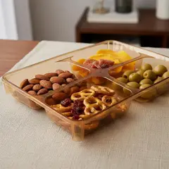 GENERICO - Bandeja Plato Con 4 Compartimientos Snack Plástico