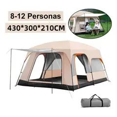 KUANGYE - Carpa Instant Familiar Amplia 8-12 Impermeable Carpa Camping
