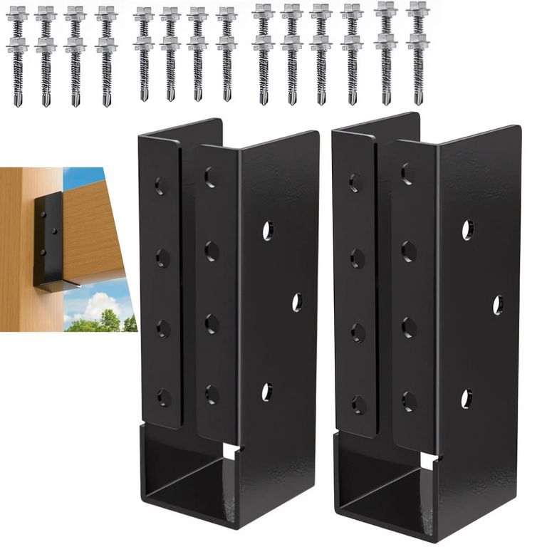 2pcs Soporte Para Viga Cepillada De 2x6 Conector Para Madera Outdoor Accents