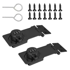 DEKANO - 2pz puertas de cajones con Cerradura Con Clave Para Mueble contraseña Lockers Casilleros Negro