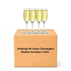CRISTAR - Embalaje 48 Copas Champagne Modelo Versalles 174mL Espumante