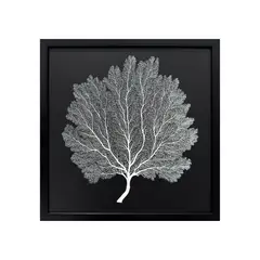 BROOKMAN - Cuadro Decorativo La Hoja - Pintado a Mano sobre Canvas Marco en Madera negra 45 x 45 cm