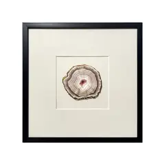 BROOKMAN - Cuadro Decorativo La Ventana VI Beige y Negro con Relieve Marco Madera negro 45x45 cm