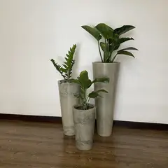 GENERICO - MACETERO BEIGE EFECTO MARMOL ALCANTARA 100CM ALTO