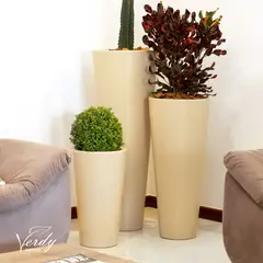 GENERICO - MACETERO BEIGE ALCANTARA 100CM ALTO