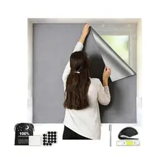 KUANGYE - Cortinas Cotidiana Blackout Térmico Portátiles 100% Opacas 420d Revestidas De Plata 145cm×2m