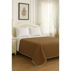 CLEMS - Cobertor Quilt Reversible 2 Plazas 240x260cm - Marron - 2 Plazas