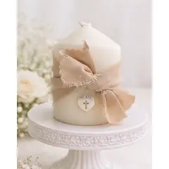 LAFANTINA - VELA CIRIO 10 CM COMUNIÓN O BAUTIZO TAUPÉ
