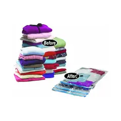 MOVI - PACK DE 6 BOLSAS GUARDA ROPA AL VACIO- TRANSPARENTEPACK DE 6 BOLSAS COMPRESORAS PARA GUARDAR ROPA Bolsa para comprimir la ropa tipo space bag. Haz espacio en tu closet y