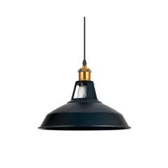 WANT - Lámpara Colgante E27 Vintage Negra Industrial SEC