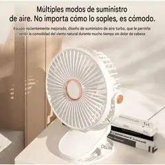 GENERICO - Ventilador Portatil 3 en 1 luz led carga usb muro, escritorio o gancho
