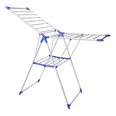 GENERICO - Tendedero De Ropa Plegable Con Alas Extensible Acero Azul