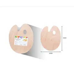 GENERICO - Paleta Ovalada Madera Para Mezclar Pintura 24X30 Cm