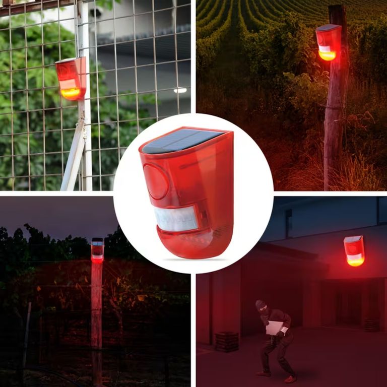 Alarma Solar con Sensor de Movimiento 129 dB Exterior